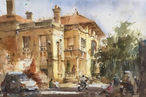 Historical radio station sketched by Hanoi urban artists