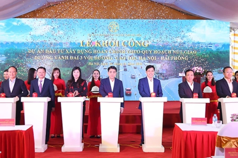 Work starts on project to connect Ring Road 3 with Hanoi - Hai Phong expressway