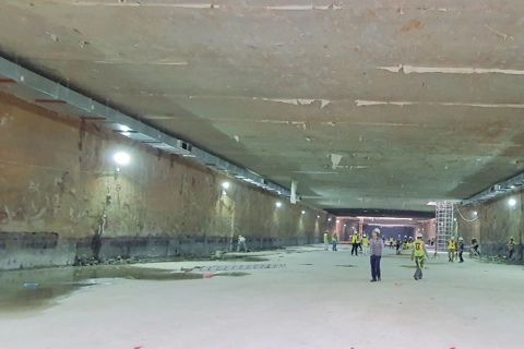 Close-up of underground station S9 of Hanoi’s second metro line