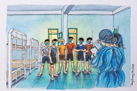 Paintings about life in quarantine area inspire Vietnamese people
