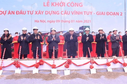 Work on Vinh Tuy Bridge 2 kicked off in Hanoi