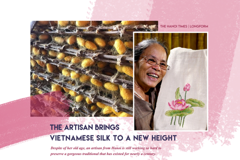 [Uniqueness of Hanoi's craft villages] Artisan brings Vietnamese silk to a new height