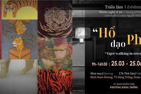 Contemporary Hang Trong folk painting exhibition lures visitors to Hanoi