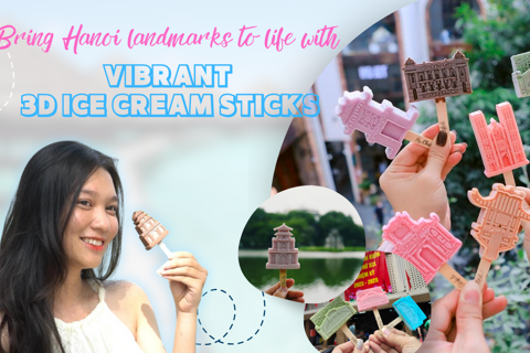 Promote Hanoi landmarks with vibrant 3D ice cream