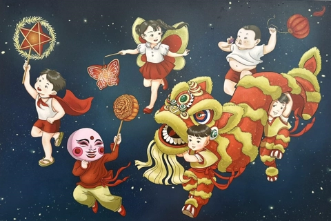 Hanoi: Mid-Autumn painting exhibition displayed