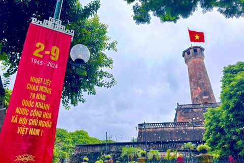 Colorful streets of Hanoi on Vietnamese Independence Day