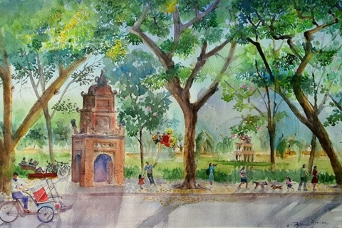 Explore captivating watercolors at “Hanoi in my Heart”