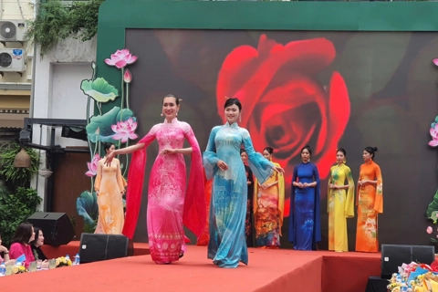 Hanoi women respond to Ao Dai month