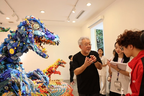 Art made from unwanted toys raises environmental awareness
