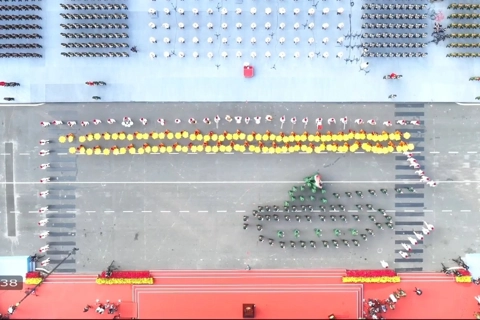 Breathtaking tank formation recreates historic moment 50 years ago
